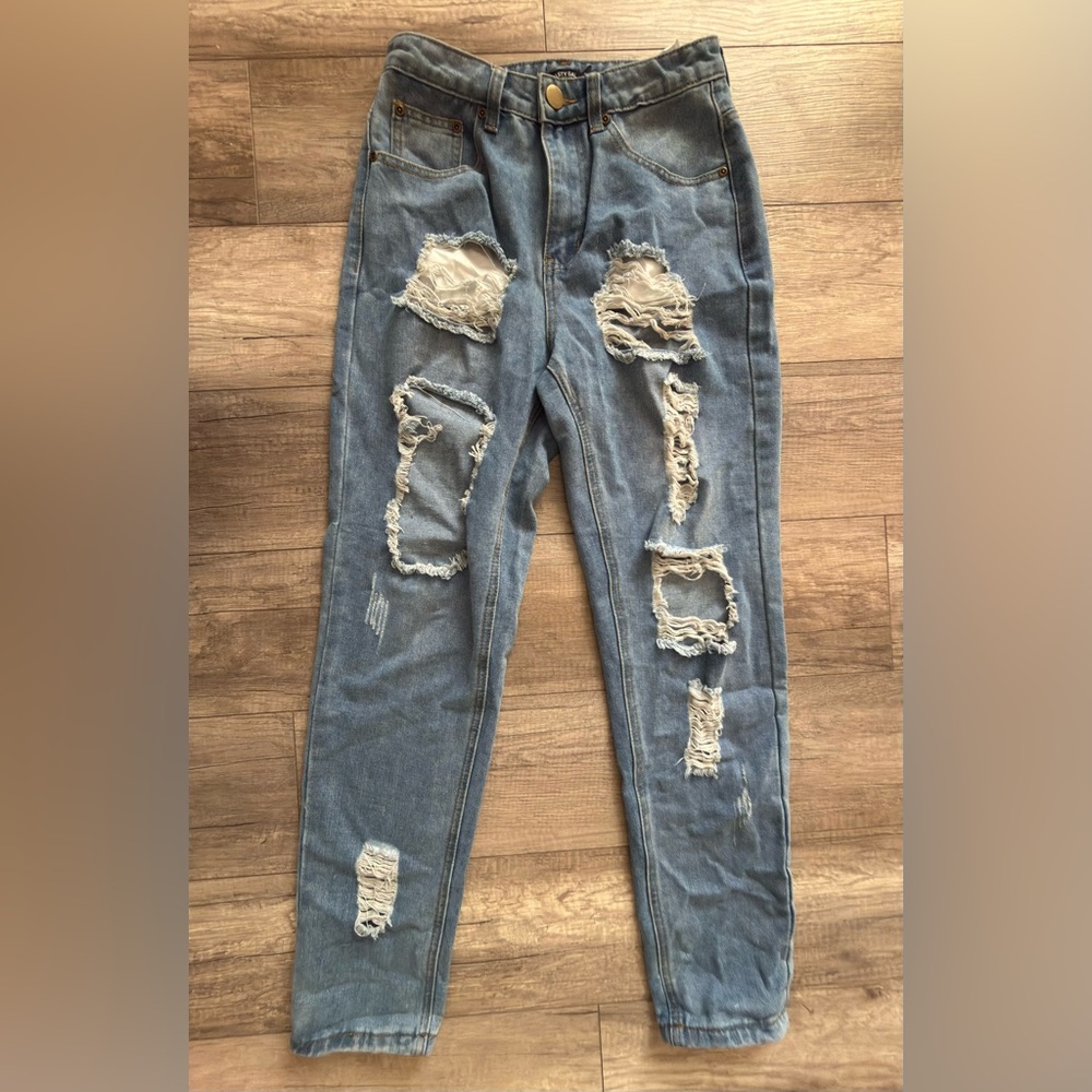 Distressed Blue Jeans for Women